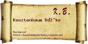 Kesztenbaum Béke névjegykártya